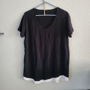 David Naman Black T-Shirt with white bottom trim - Sz XL